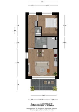 Floorplan - Benedendorpsstraat 15T, 7038 BA Zeddam